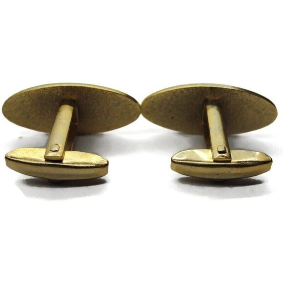 Foster Oval Wave Smooth & Rough Design Cufflinks Tux Shirt Dress Suit Vintage - Picture 9 of 10